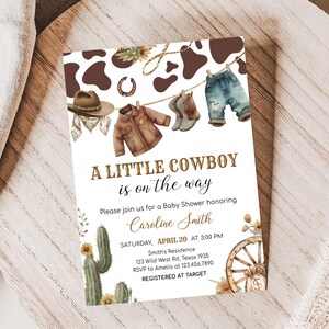 A Little Cowboy Baby Shower Invitation