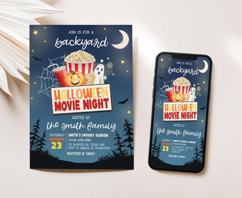 Halloween Movie Invites
