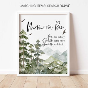 Mom Osa Bar Sign Let the Adventure Begin Baby Shower, Boy Woodland Baby Shower Momosa Sign, Forest Adventure Baby Shower Mimosa Sign, 0494