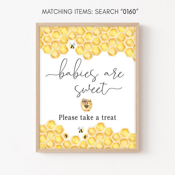 Babies Are Sweet Sign Honey Bee Baby Shower, Bumble Bee Favors Sign, Babee Baby  Shower Decorations, Gender Neutral, Printable Template 0160 