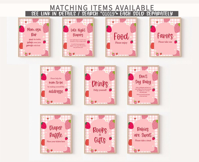 a bunch of cards that have strawberrys on them