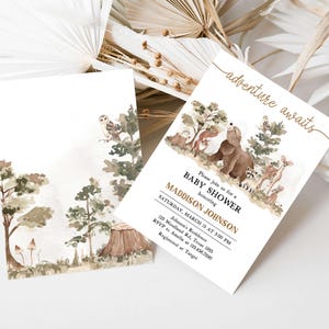 Woodland Animals Baby Shower Invite