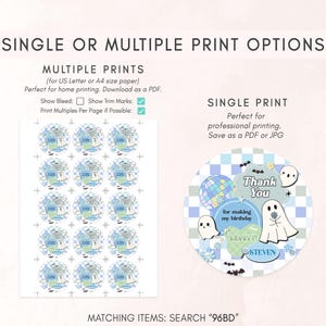 a sheet of stickers with a picture of two white dogs