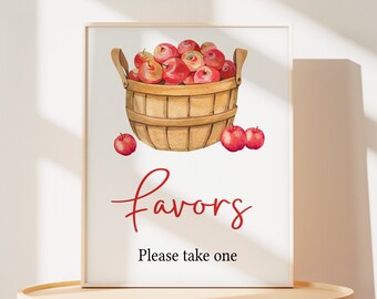 Signo de favor de baby shower de otoño, signo de mesa de favor de baby shower de Apple, baby shower de manzana de nuestro ojo, signo de mesa de favor de baby shower de otoño de Apple, 0846