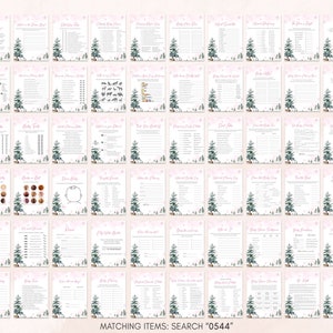 Editable Baby It's Cold Outside Baby Shower Games Bundle, Girl Winter Wonderland Baby Shower Game Pack, Pink Snowflake Baby Shower Game 0544 image 4