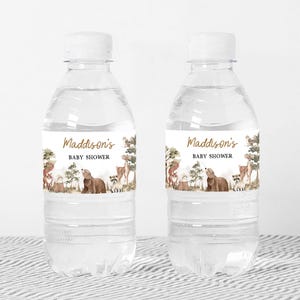 Adventure Awaits Baby Shower Water Bottle Label