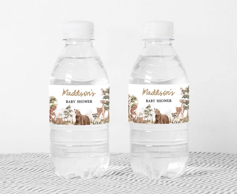 Adventure Awaits Baby Shower Water Bottle Label