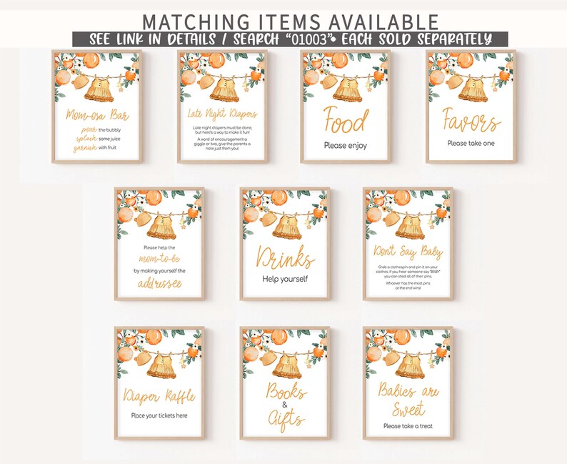 A Little Cutie Baby Shower Signs