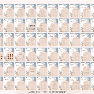 a sheet of paper with a bunch of pictures on it