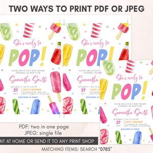 Popsicle Invitation Template
