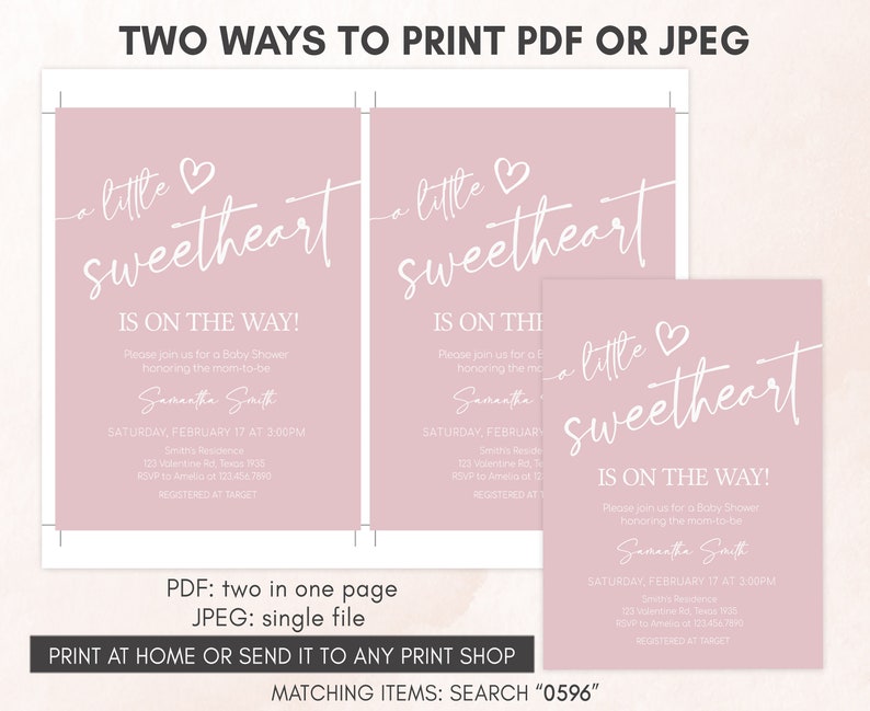 two ways to print a wedding card