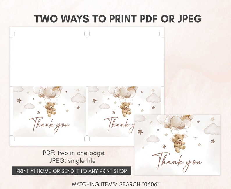 two ways to print a thank you card