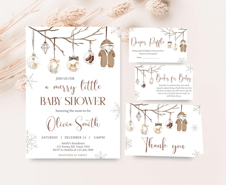 A Merry Little Baby Invitation Set