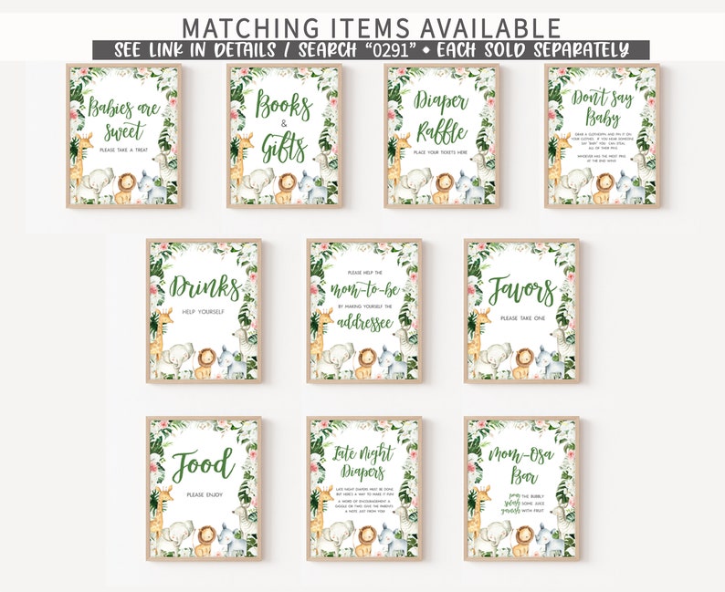 Editable Greenery Safari Baby Shower Due Date Calendar, Floral Jungle Baby Shower Calendar, Safari Animals Wild One Birthday Prediction 0291 image 3