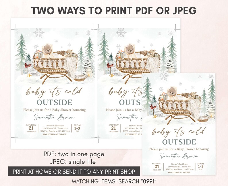 Baby It's Cold Outside Invitation Template