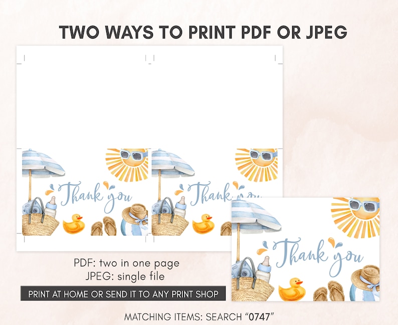 Blue Splish Splash Thank You Cards