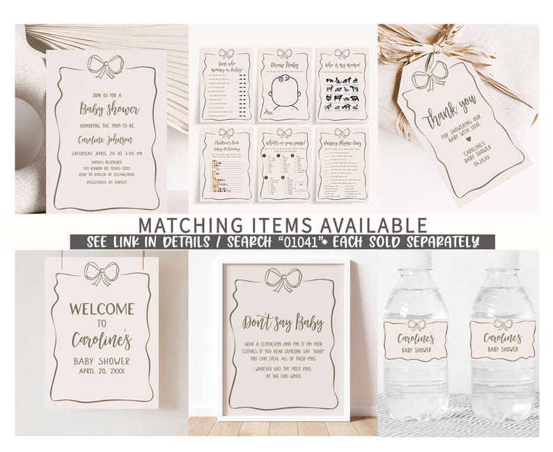 a set of matching items available for a wedding