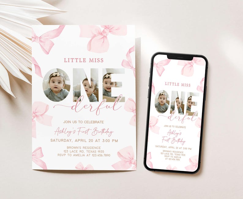 a baby girl's first birthday party with a phone
