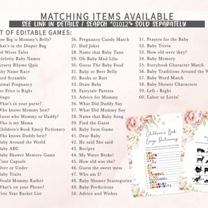 a list of items for a baby shower