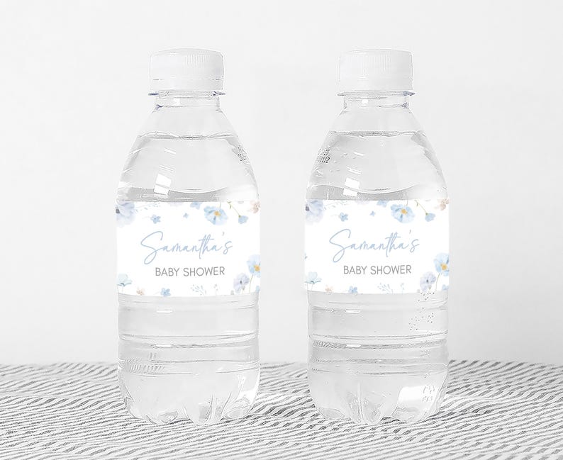 Boy Spring Floral Water Bottle Label