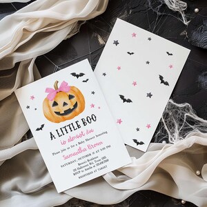Pink Minimalist A Little Boo Invite