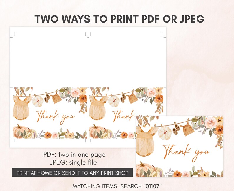 two ways to print a thank card