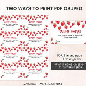 Editable Strawberry Baby Shower Invitation, Berry Sweet Invitation, Printable Strawberries Template, Summer Baby Shower 0134 image 5