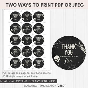 a black and white photo of a thank you sticker