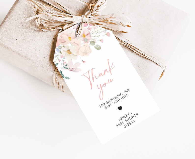 Baby in Bloom Baby Shower Favor Tag