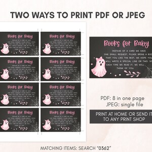 Editable Little Boo Baby Shower Invitation Bundle, Pink Halloween Baby Shower Invite Pack, Pink Girl Ghost Baby Shower Invite Template 0361 image 6