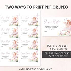Fairy Baby Shower Diaper Raffle