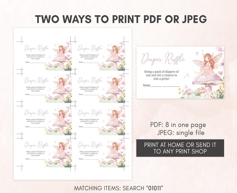 Fairy Baby Shower Diaper Raffle