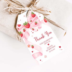 Berry 1st Birthday Favor Tag