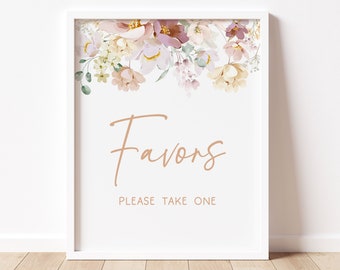 Baby in Bloom Baby Shower Favors Sign, Spring Baby Shower Favor Table Sign, Wildflower Baby Shower Favor Decor Sign, Spring Floral Sign 0612
