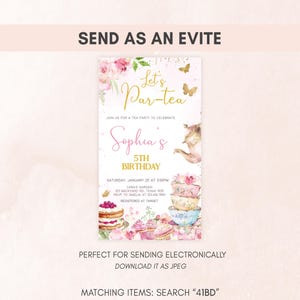 Tea Birthday Party Evite