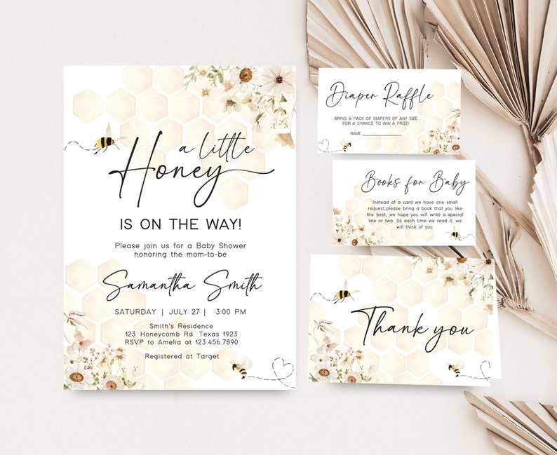 Honey Bee Invitation Set