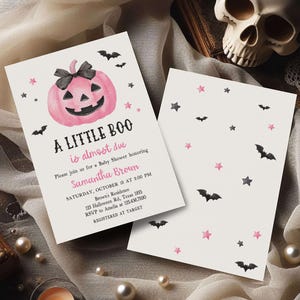 Pink Minimalist A Little Boo Invite