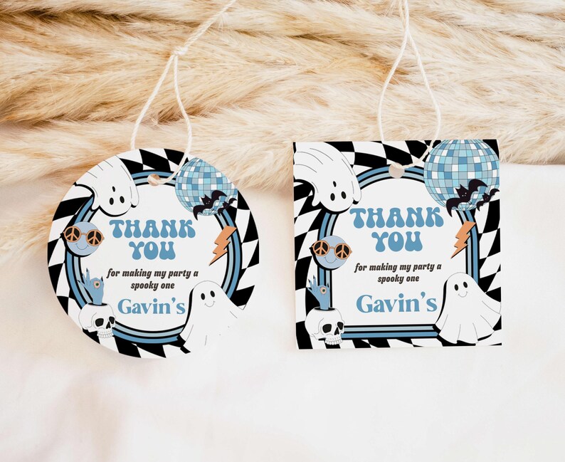 a couple of tags that are on a bed