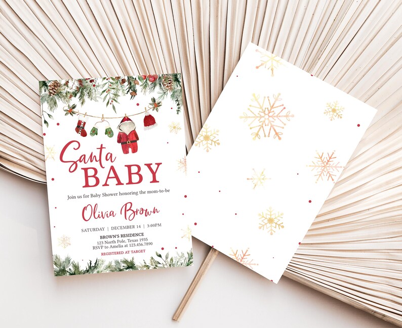 Santa Baby Clothes Invite