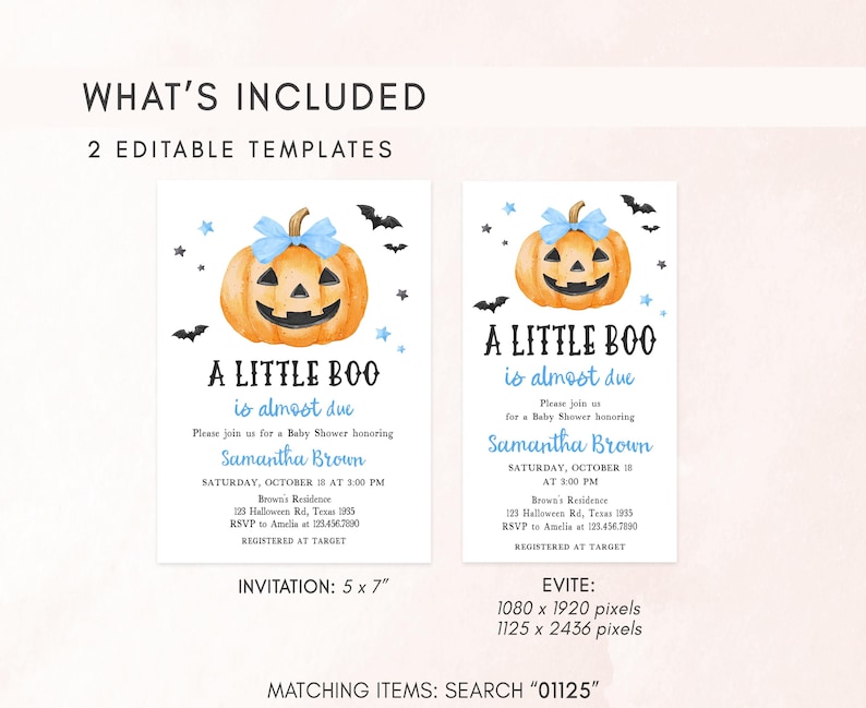 Blue Halloween Invite Template