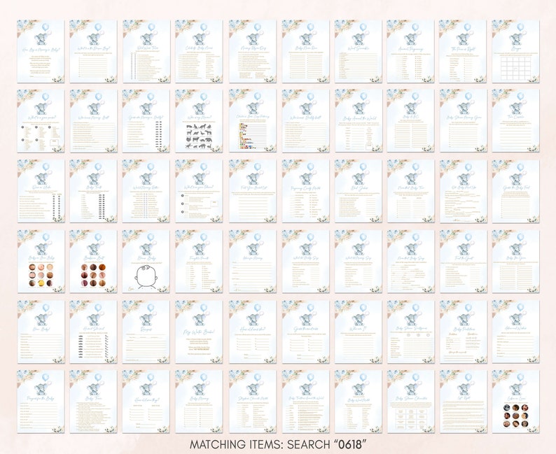 a sheet of paper with a bunch of different things on it