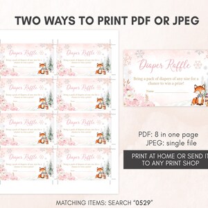 Bewerkbare roze winter bos baby shower uitnodiging bundel, meisje bos winter baby shower uitnodiging set, roze baby het is koud buiten, 0529 afbeelding 6