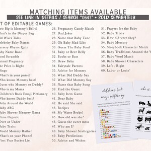 Editable Minimalist Baby Shower Due Date Calendar, Modern Boho Baby Shower Calendar, Black and White Gender Neutral Birthday Prediction 0647 image 4