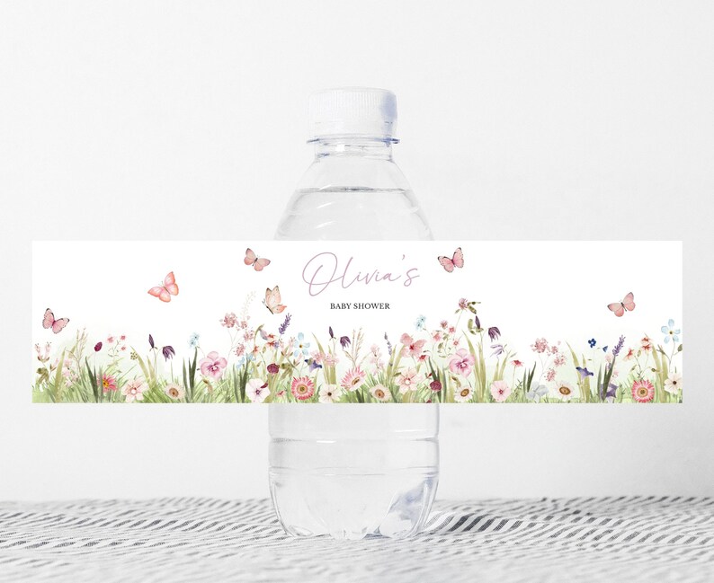 a water bottle with a water bottle label on it