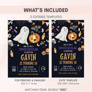 Spooktacular Halloween Party Invitation Set