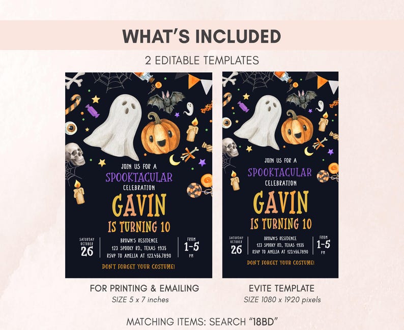 Spooktacular Halloween Party Invitation Set
