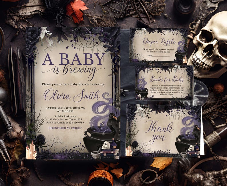 Gothic Halloween Invitation Set