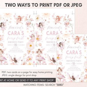 Fairy Birthday Party Invitation Template