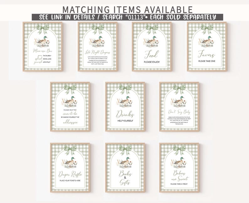 a set of eight matching items for a wedding