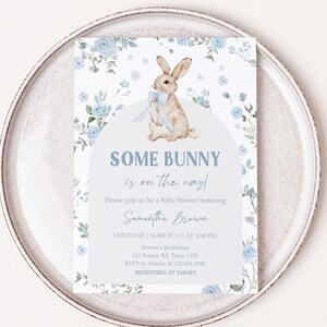 Boy Bunny Invitation